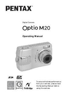 Pentax Optio M20 Printed Manual